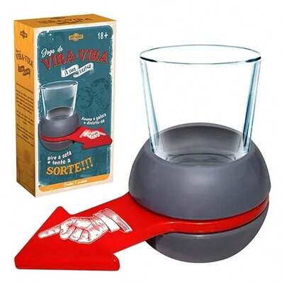 Jogo de Shot Vira Vira  +18 Anos Copo de Vidro 50ml Roleta 2 A 6 Jogadores Artbrink