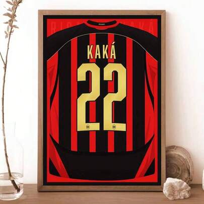 1 pieza Pintura de arte de pared en lienzo sin marco - 30,0 cm X 40,01 cm, decoración deportiva moderna con nombre y número icónico del jugador 22, esquema de color negro/rojo/dorado, adecuado para oficina, dormitorio, etc. - Regalo perfecto para aficionados y coleccionistas de deportes, decoración con tema de fútbol, decoración de oficina, arte de pared dinámico, listo para colgar.