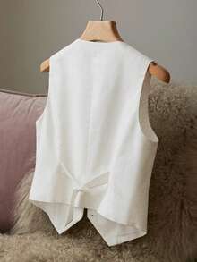 Leinen Taillengurt Weste, modisch & elegant für Pendeln, Date Night, Urlaub, Geburtstagsparty, formelles Abendessen, Einschulungsfeier, Singles Party, Bühnenauftritt, Reisen, Frühling/Sommer/Herbst