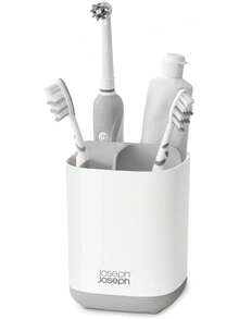 Soap Dish /Holder Joseph Joseph Easy-Store - Compact Toothbrush Holder Caddy Bathroom Storage , Grey/White, Regular - 米白色 - 查看 7