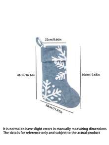 1pc Christmas Socks, Blue Plush Jacquard Christmas Socks, Snowflake Christmas Socks, Christmas Tree Decorations, Christmas Gift Candy Bags, Holiday Gift Bags Christmas Decorations Winter Room Decor