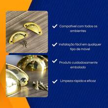 Kit Of 2 Colonial Shell Model Handles With Premium, High-Quality Finish For Drawers, Cabinets, Dressers, Furniture In General - Dorado - Ver 5