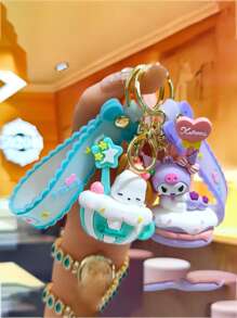 Sanrio 1 件卡通可爱 Kuromi My Melody 肉桂狗 KT 猫公仔手机钥匙扣挂件包包配件汽车钥匙扣情侣学生背包极具吸引力的礼物时尚百搭钥匙扣配件汽车配件哥特 Y2k