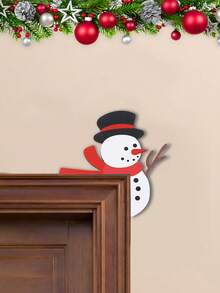 1 pieza Decoración de marco de puerta de madera de Navidad, Decoraciones de marco de puerta con diseño de muñeco de nieve de Navidad, Decoraciones de Navidad para el hogar 2025, Regalos de Navidad, Decoraciones de puerta de Navidad, Regalos de Año Nuevo 2026, Decoración para vacaciones y días festivos, Decoración versátil para habitaciones, Decoración diaria para marcos de puertas
