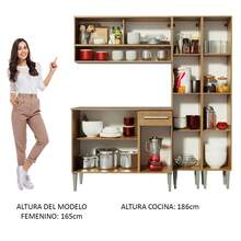 Madesa Emilly Winter Complete Modular Kitchen 169cm Brown Color 08 - Brown - View 5