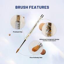 Acrylic Nail Brush With Glitter Handle, High Quality Kolinsky Sable Nail Art, Nail Art Brush - Nail Art Supplies