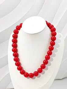 1 件女士时尚简约多巴胺糖果色串珠项链，适合日常佩戴，夏季 - 多色 - 查看 2