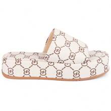 Women's Platform Sandal | Comfortable Printed Flat - 白色 - 查看 6