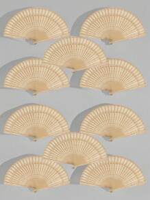 1/5/10/15pcs Stylish Wooden Folding Fan, Boho Style Hollow Carved Wooden Fan, Handheld Fan For Photo Props, Bamboo, Lightweight And Portable - Gift For Women's Graduation Gift And Home Decoration Accessories.Style (Color) Random Shipment