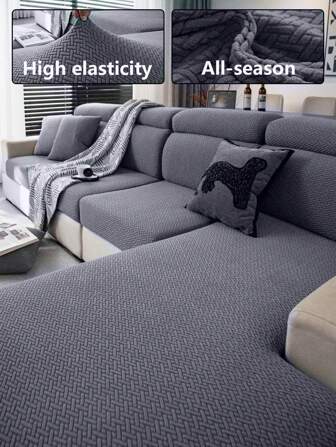 1pc Classic & Versatile Jacquard Stretch Sofa Cover, Non-Slip & Durable, Suitable For Bedroom, Home, Office, Living Room, Home Decor, 1-Seat, 2-Seat, 3-Seat, 4-Seat, L-Shaped Sofa, Sofa Backrest Cover