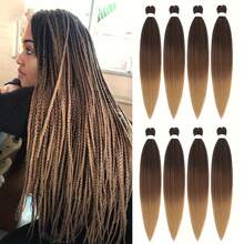 DZfirst Ombre Yellow Multiple Packaging 30 Inch Pre Stretched Braiding Hair Extensions Long Synthetic Braiding Hair Extensions For Women Girls - Multicolor - View 14