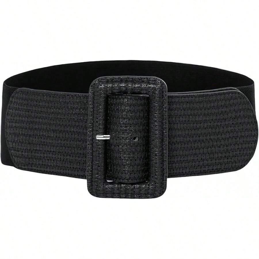 Women's Stretchy Belt 1950s 3 Inch Wide Elastic Belts - Retro-hitam - View 1