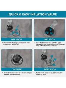 HALMAN 1 pieza Cojín de soporte inflable para alivio de piernas y rodillas, Almohada elevadora de piernas, Almohada en cuña que eleva suavemente las piernas para relajar los músculos y aliviar la hinchazón, Almohada en cuña inflable para dormir, Almohada portátil para piernas, Accesorios esenciales para ejercicio, campamento, vacaciones, accesorios de viaje, máscara para dormir, máscara para los ojos - Gris Claro - Ver 10