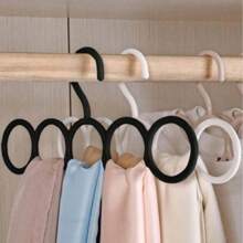 1/5/10PCS 5-Hole Plastic Scarf, Tie Hanger, Anti Slip Underwear Hanger, Durable Sock Hanger - Multicolor - View 2
