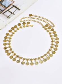 1 Bohemian Style Waist Chain Wide Version Metal Dress With New Ring Versatile Waist Belt Decoration Suitable For Women's Gatherings And Parties To Wear