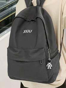 20L Minimalist All-Black College Backpack With Dedicated Tablet Sleeve | Sleek Tech-Ready Daypack For Laptop, Books & Essentials - Grey - View 2