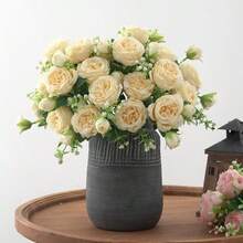 1/2/4/8/12 Packs Peonies Artificial Flowers, Mixed Pink Artificial Peonies, Silk Peonies Flowers Fake Peonies Artificial Flowers Peonies Bouquet For Centerpiece Table Wedding Party Home Decor - 黃色 - 查看 2