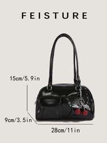 Túi Tote Thời Trang Xuân/Hè Mới Cho Nữ, Túi Đi Làm Nhiều Ngăn Dung Tích Lớn, Thích Hợp Cho Lễ Hội Âm Nhạc, Tiệc Tùng, Túi Quà Tặng Có Mặt Dây Chuyền Hình Quả Anh Đào - màu đen - Xem 5