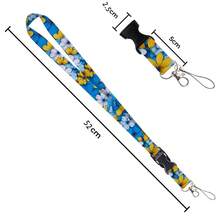 Flower Design Lanyard Business Credit Horizontal Card Holder Neck Strap Keychain Hang Rope ID Badge Holder Lariat Lasso Halloween Accessories Teachers Day Christmas Gift Ideas Bag Charms Car Friend Sister