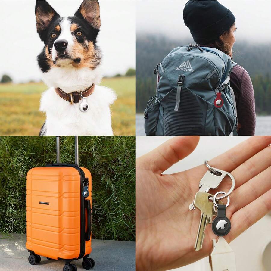 2 Pcs/4 Pcs Air Tag Holder For AirTag Case Keychain,Silicone For AirTags Keychain Ring Cases Cover Tags Compatible With Apple GPS Tracker Item Tag Finders For AirTag Accessories Air Tags-4 Packs For Airtag Holder