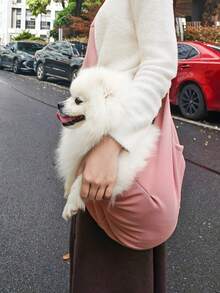 1 件大号帆布单肩斜挎宠物包，便携式手提狗猫包，舒适，旅行专用设计，适合小型犬、泰迪熊、猫咪。宠物猫咪包，便携式手提帆布包，适合猫咪、小型犬、泰迪熊，方便的单肩包和斜挎包 - 彩色 - 查看 9