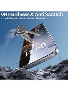 Yezodawee 4 Piece Set 2pcs HD Clear Tempered Glass Screen Protector With Install Kit With 2Pcs HD Clear Camera Lens Protector 9H Hardness Shatterproof Tempered Glass Film Auto-Alignment Kit Compatible With IPhone 17 Pro Max/17 Pro/17 Air/17/16 Pro Max/16 Pro/16 Plus/16E/16/15 Pro Max/14 Pro Max/13 Mini/12/11 Series, Full Coverage Anti-Fingerprints, Anti-Fall, Anti-Scratch