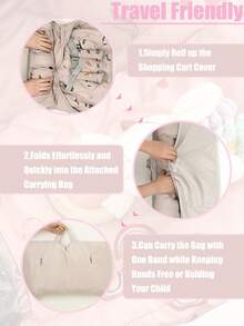 Shopping Cart Cover For Baby 2 In 1 High Chair Covers For Restaurant Comfortable Grocery Cart Seat Covers For Infant, Toddler Universal Suitable For Most Shopping Carts Machine Washable