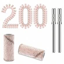 200 قطعة أشرطة تلميع صغيرة لرأس الحفر المسمار مع 2 قطعة من أجزاء المحور، أشرطة تلميع ذات حبيبات دقيقة لتجهيز الأظافر الطبيعية وتنظيف البشرة المحيطة - متعدد الألوان - مشاهدة 11