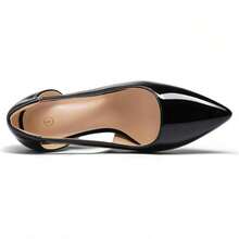 Women's Pointed Toe Cut-Out High Heels – 4-Inch Stiletto Pumps For Cocktail, Club & Formal Wear - 黑色漆皮 - 查看 6
