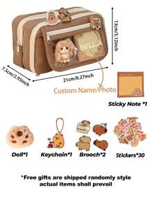 Personalized Customized Pen Bag And Stationery Box For Boys And Girls - Resistant To Dirt, Wash-Free, Large Capacity, Quality Pencil Box, Customized Photos/Names, Back-To-School Season, Back-To-School Supplies Gift For Mom Halloween Edit Back To School Campus Style Campus Style High School Supply Merry Christmas