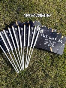 Cờ cầm tay tùy chỉnh, cờ cầm tay với mọi kiểu dáng và màu sắc, cờ cầm tay in kỹ thuật số bằng polyester, kèm cột màu trắng, thích hợp cho các cuộc diễu hành, lễ kỷ niệm và hoạt động ngoài trời, vật dụng trang trí tiệc cho mọi loại lễ hội, có thể dễ dàng treo trong nhà và ngoài trời, vật trang trí tiệc hàng đầu - Nhiều màu - Xem 6