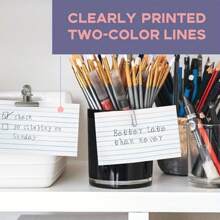 50张3英寸×5英寸索引卡，可选配亚克力支架，带横格，可作备忘录卡、闪卡、学习卡、记事卡使用，适用于办公、学习和记录，也是返校用品、学校必备品和开学第一天的理想选择。