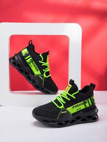 Boys & Girls Breathable Non-Slip Casual Comfortable Fashionable Outdoor Lace-Up Sports Shoes, Suitable For Autumn