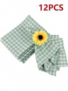 2/6/12/240pcs Casual Fresh Plaid Napkins, Skin-Friendly Absorbent Reusable Washable, Suitable For Living Room, Dining Room, Party, Daily Home Decor