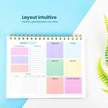 Weekly Desk Planner Notebook With Divisions For Task Organization - 50 Sheets Back To School - 彩色 - 查看 4