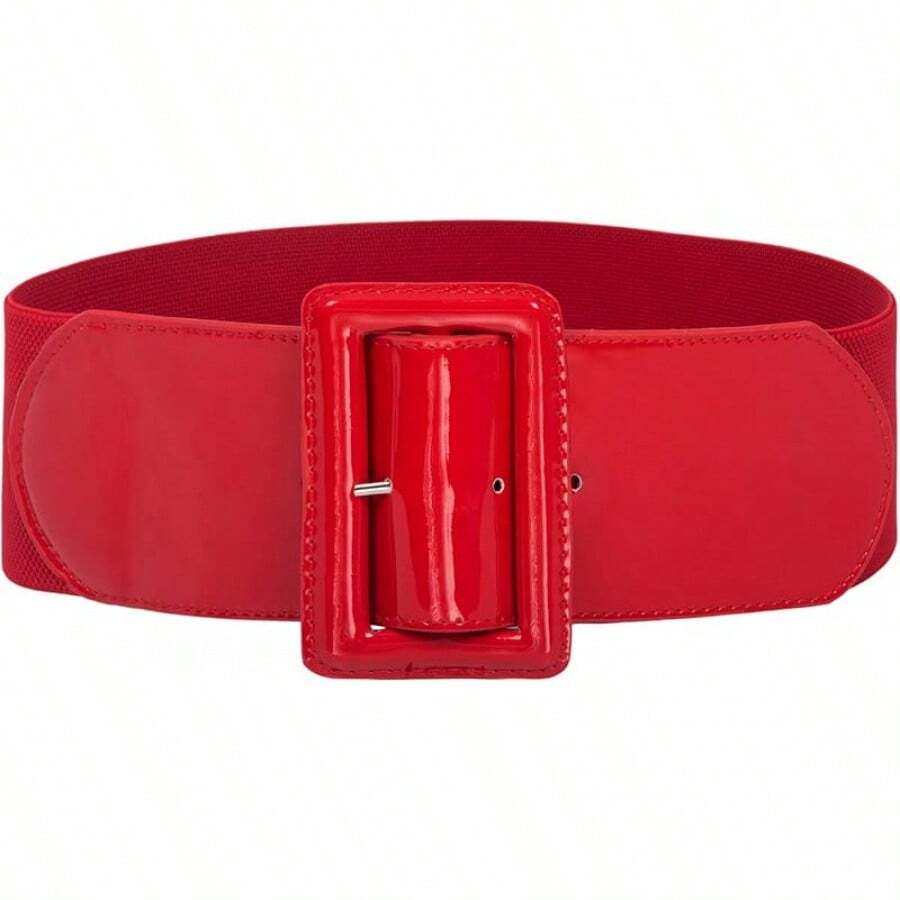 Women's Stretchy Belt 1950s 3 Inch Wide Elastic Belts - 紅色 - 查看 1