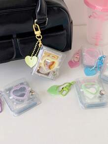 1 PC Transparent Shiny 2-Inch Card Album Boutique Keychain Pendant Photo Album Student Photo Id Photo Storage Album