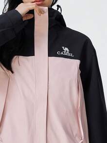 CAMEL CROWN 女士冲锋衣单层防风防水夹克户外登山徒步夹克 - 幻影黑/木黛色 - 查看 2