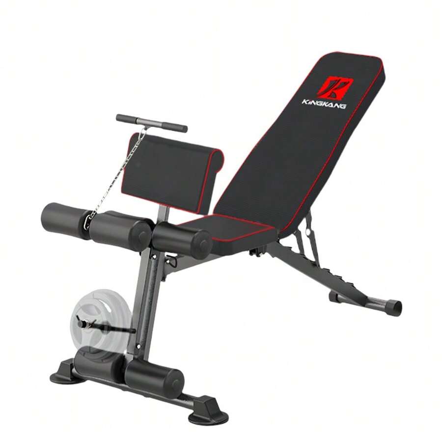 Multi-Functional Dumbbell Bench, Multiple Back Adjustment Settings, Abdominal Muscle Board Push-Up, Adjustable Fitness Chair, Sit-Up Assist Device Fitness Equipment, Home-Use Men's Strength Training Equipment, Adjustable Bench For Bench Press, Foldable Wing Chair - Black - View 1