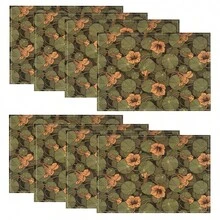 1/4/6/8/12 pièces Sets de table imprimés en lin, lavables, tapis de protection de surface, sets de table d'intérieur et d'extérieur, convient pour les fêtes, la cuisine et la décoration de la salle à manger - Multicolore - Voir 26