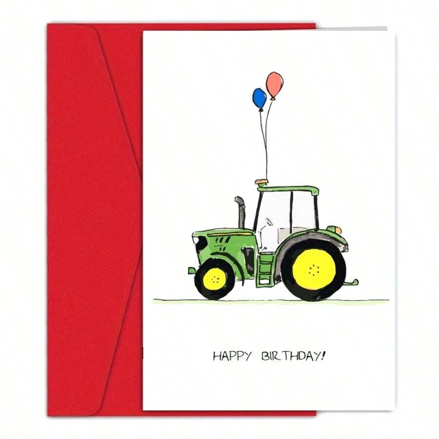1 Stück Lustige Traktor Geburtstagskarte, innen leer, unisex, geeignet für Männer, Frauen, Freunde, Freundin, Freund, Ehefrau, Ehemann, humorvolle Erwachsenen-Feiertagskarte - einzigartige Glückwunschkarte