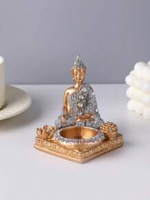 Creative Art Incense Burner Buddha Statue Tea Lamp Candlestick Zen Garden Meditation Home Living Room Desktop Decoration, Home Decoration, Bedroom Decoration, Office And Student, Storage, Wedding Decoration, Home Decoration, Party Decoration, Best Gifts