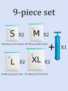 1/3/5/8/9pcs Transparent Vacuum Compression Bags, Foldable Travel Storage Bags, Extra Large/Large/Medium/Small Sizes, Multi-Pack Vacuum Compression Bags, High Capacity, Dust-Proof, Space-Saving, Suitable For Storing Seasonal Clothes, Quilts, Blankets, Shirts, Travel Accessories, Jackets, Ideal For Travel, Home Organization, Closet, Travel Essentials, College Dorm Necessities, Back To School Multipurpose