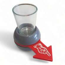 Jogo de Shot Vira Vira  +18 Anos Copo de Vidro 50ml Roleta 2 A 6 Jogadores Artbrink - Cinza e Vermelho - Visão 4