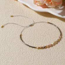 1pc Artisanal Bohemian Natural Stone Bracelet – Adjustable & Allergy-Friendly, Perfect For Daily Wear & Style Boost