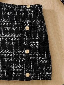 TweenGir 青少年都市时尚长袖外套修身半身裙三件套 12 岁 - 黑色 - 查看 6