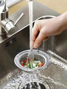 2/1pc Premium Stainless Steel Sink Strainer - Rust-Proof, Easy To Clean, Durable, Kitchen & Bathroom Drain Hair Catcher, Kitchen Sink Vegetable & Debris Filter - MultiWarna - View 8