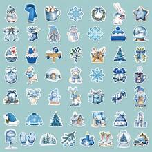 50pcs GUTBD Winter-Themed Stickers - Festive PVC Decals For Laptops, Phone Cases & Notebooks - Snowy Landscapes, Snowmen, Reindeer & Holiday Decorations, Laptop Decoration | Winterthemed Decor | PVC Material