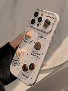 1pc Gucadi Splatter Paint 3D Coffee Bear Leather Phone Case Compatible With IPhone Apple 16/15/14/13/12/11 Series, Cute Cartoon Kawaii Big Window Shockproof Phone Protective Cover Waterproof Anti-Fall Scratch Resistant