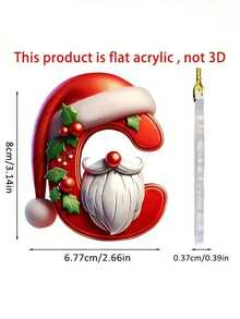 1pc Christmas 26 Alphabet Hanging Decorations - 2D Acrylic Alphabet Tree Hanging Christmas Decorations For Home & Office,Perfect For Holiday Parties & Gifts,Christmas Decrations(Please Remove The Film And Use It,Rope Color Random.)